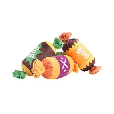Halloween Holiday Sweet Candy Pet Chew Toys Plush Soft Eco Friendly Dog Squeaky Stuffed Toy