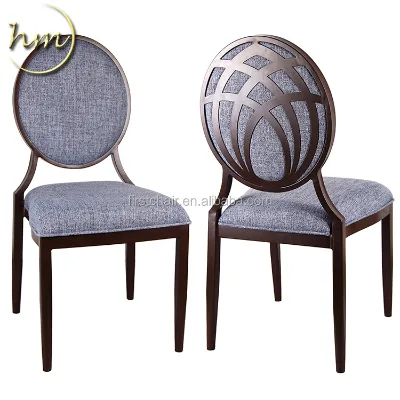 Factory Price Hot Sale Luxury Popular Modern Iron Frame Velvet Fabric Louis Round Back Chairs for Event