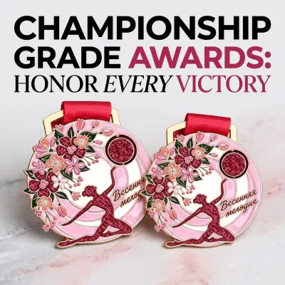 Wholesale 3D Embossed Glitter Powder Enamel Medal Custom Ballet Singing Dance Competition Award Medal