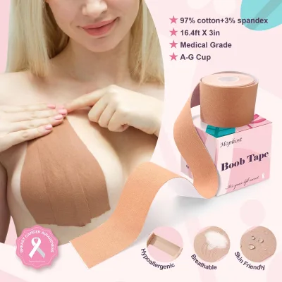 TK Hot Selling Soft Boob Tape Breast Lift Tape High Elastic Large Breasts Invisible Pulling Strap Seamless Push up Boob Tape