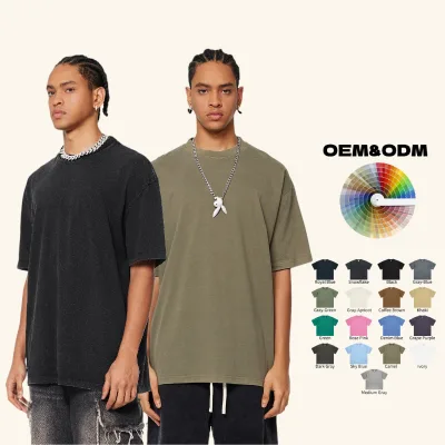 Custom Unisex Oversized Pure Cotton Short-sleeved Crew Neck T-shirts in Various Colors  Simple, Hip-hop Style T-shirt