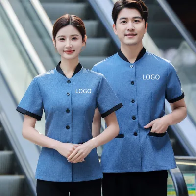 Color Matching Small Collar Workwear Custom Embroidery Advertising Cultural Shirt Uniform Shirt Printing Logo