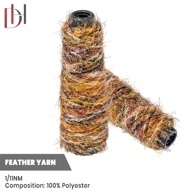 Multi-color Autumn Feather Yarn Variegated Long Hair Fancy Feather Yarn for Knitting Garment Brown Yellow Heather Fer