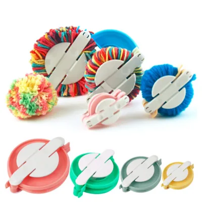 High Quality Plastic Round Knitting Loom Set Pompom Ball Maker with Needle Hook Circle Hat Looms