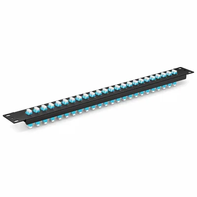 Fiber Patch Panel 1U 19in 24 Ports LC UPC Duplex 48 Fibers Multimode Zirconia Ceramic Sleeve Double-Layer Panel Data Center