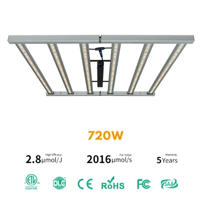 6 Bar 720 Watt Bar Style LED Grow Light Full Spectrum 2 Channels Dimmer 4*4ft 720W With Samsung LM301B