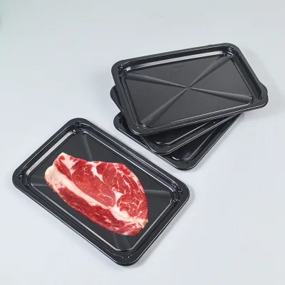 Zeqiu ZQ2617H15 Plastic Vacuum Skin Tray with Separate Compartments for Beef Chicken Steak Food Packaging Supermarket Use