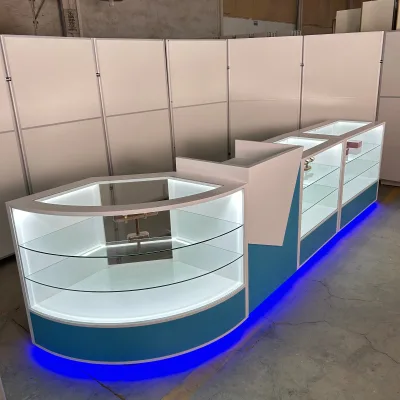 Custom Mobile Phone Shop Counter Design Mobile Phone Shop Glass Display Cabinet With Light Cellphone Display showcase