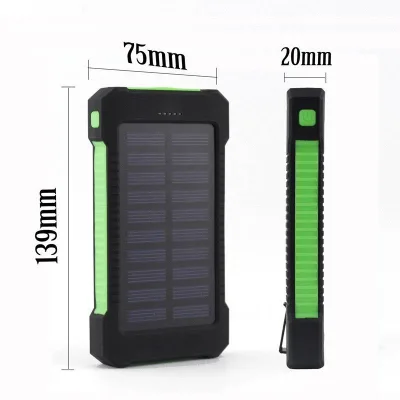 Hotselling 10000 MAh Solar Power Bank Portable Solar Charger External Battery Pack for iPhone With LED Light
