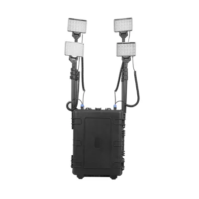 Wheeled-Cart Remote Area Lights 360° Adjustable Flood&Spot Light Emergency Scene Lights for Construction Sites &Sporting Events