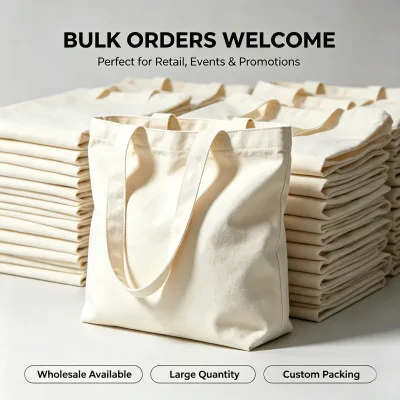 Wholesale Custom Printed Cotton Canvas Storage Bag Reusable Home Organizer Bag Multiple Sizes & Extra Craft Options