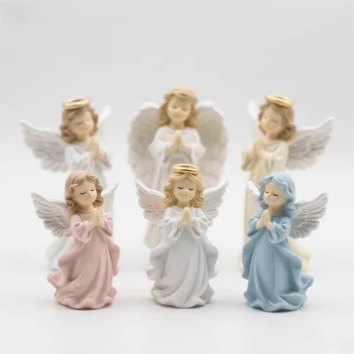 Angel Resin Figurine, Handmade Holy Sculpture, Home Decor Gift for Spiritual Collectors Christmas Ornament