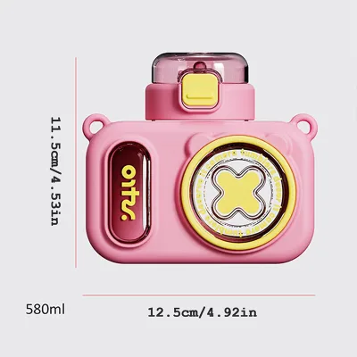 Summer Children's Camera Water Cup High Appearance Level Cute Drop Resistant High Temperature Plastic Straw Cup