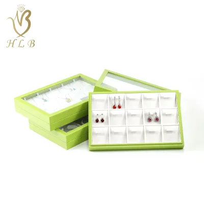 Factory ODM Jewelry Organizer Tray Custom Jewelry Tray Box Pu Leather Jewelry Tray with Cover Lid
