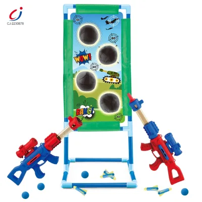 2 In1 Eva Soft Balls Shooting Target Game Gun Toys Long Range Aerodynamic Launch Shooting Target Game Sports Foam Shooting Gun