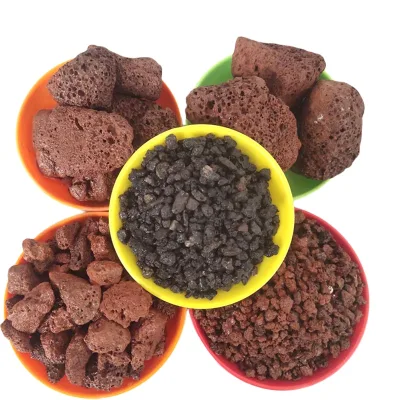 Black and Red Volcanic Rock