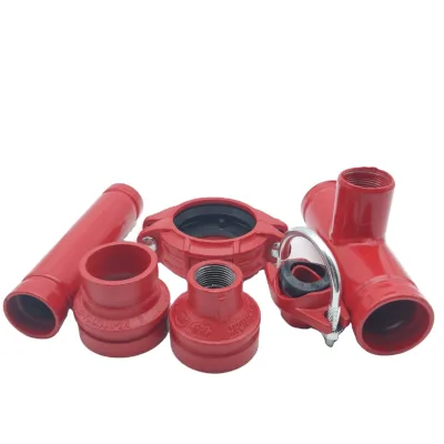 FM UL Approved Fire Fighting Fittings Fire System Iron Grooved Coupling Fire Accessories Ductile Cast Elbow Tee Flange