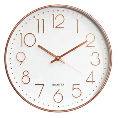 12 Inch High Quality Round Silent Quartz Simple Design Modern Wall Clock