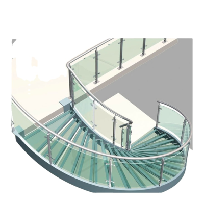 Latest Professional Design Staircase Modern Economic Steel Curved Stairs