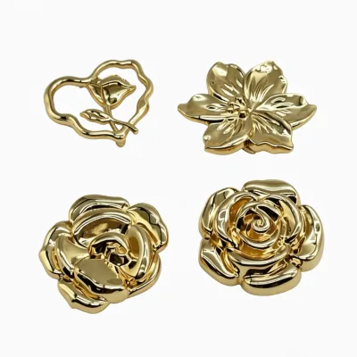 Washable Custom 18k Gold Plated Zinc Alloy Belt Buckle Quick Release Connectors Waterproof Garment & Shoes Charms Custom Logo