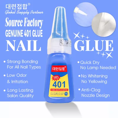 Professional 401 Nail Adhesive Super Glue for False Nails Tips Nail Art Crystal Decorations Strong Long Lasting