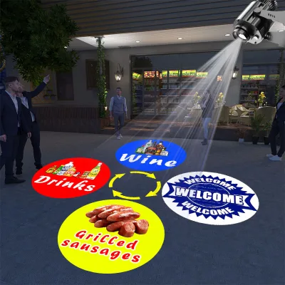 Custom Logo 4-Gobo Carousel LED Wall Projection Outdoor Waterproof IP67 Bright HD Advertising Lights Aluminum Telecontrolled