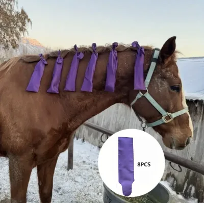 8pcs Horse-hair Woven Fabric Protective Cover Mane Guard Shields Wind Sun Dirt Prevents Tangling Friction Breakage Equestrian