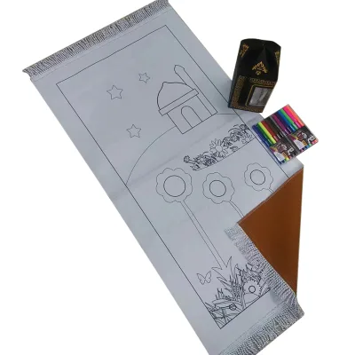 New Design Classical Anti slip Prayer Rug Islam Gifts Kids Prayer Mat Fringes Both Sides Muslim Prayer Rug