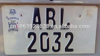 Aluminum Zambia Car Plate Number Plate High Security Aluminum Zambia Car Plate