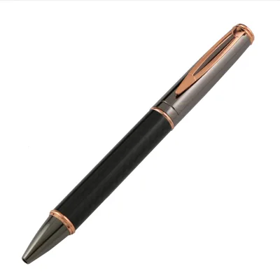 Carbon Ball Pen Classy Executive Business Gift Heavy Rose Gold Metal Carbon Fiber Ballpoint Pen With Custom logo