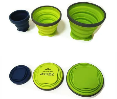 Custom Portable Outdoor Camping Silicone Collapsible Foldable Mug Cup for Outdoor Camping Hiking Travel