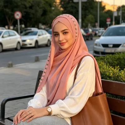 Women Pink Flower Hijab Chiffon Floral Edge Elegant Warp Muslim Ethic Women Casual Hijabs Plain Chiffon Hijab Turban