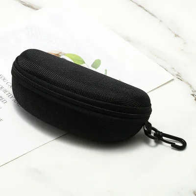 Classic Black Zipper Sunglasses Case with Anti-Pressure Feature Portable Large Glasses Case for Eyewear Storage