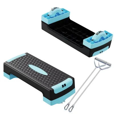 3 Gears Adjustable Aerobic Fitness Step Platform Stackable Sturdy Exercise Aerobic Step Trainer