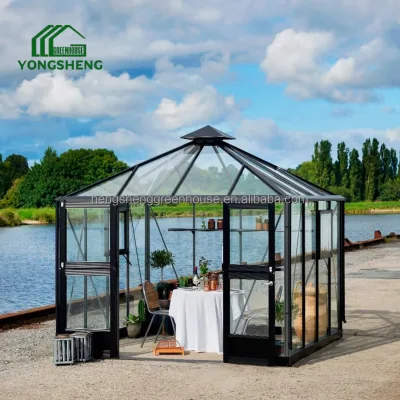 Modern European Tempered Glass Sunroom Steel Powder Coated All-Weather Yard Terrace Lakeside Lounging Backyard Home Customizable