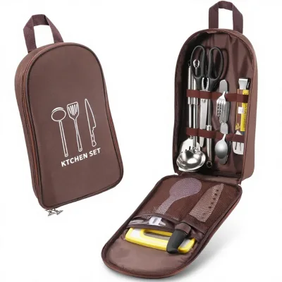 Outdoor Cookware Portable Storage Bag for Camping Kitchen Utensils Tableware Picnic Supplies & Camping Gear Organizer