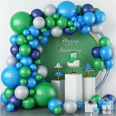 Blue and Green Balloon Kit 5 10 12 18 Inch Birthday Wedding Party Decorations Background Latex Balloon Garland Arch Kit