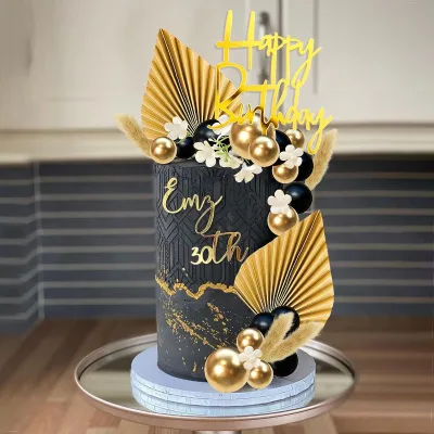 Cake Topper Decorations Acrylic  Cake Topper Vintage Artificial Rose Flower Wedding Cake Toppers for Wedding Bridal Shower