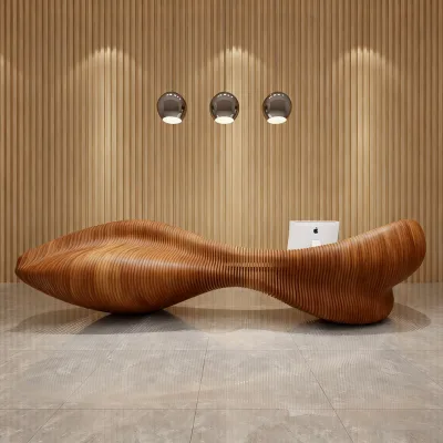 Factory Direct Wood Information Desk for Hotel School Hospital & Dining-Custom Luxury Art Furniture with Commercial Use
