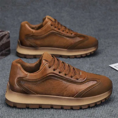 High Quality Black Youth Shoes Men's Luxury Design Low Price Casual Sports Shoes Non-slip Platform Shoe Brand