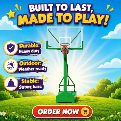 Heavy Duty Basketball System With Tempered Glass Backboard Breakaway Rim Steel Basketball Frame Competition Training Use