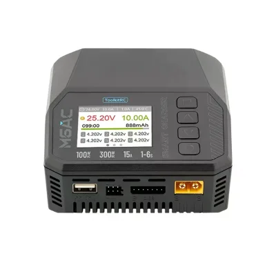Toolkitrc M6AC AC/DC 100W+300W 15A IPS 2.0" LCD Screen Balance Charger/Discharger 1-6S LiPo/LiHv/LiFe/Lilon 1-16S Nylon
