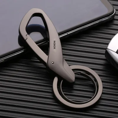 Jobon Chinese-style Zinc Alloy Keychain New Minimalist and Creative Double-ring Key Holder for Car Keys Mens Pendant