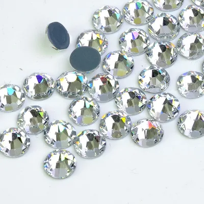 16 Facets Flat Back Crystal Strass Hot Fix Rhinestone With Best Austrian Glue Bottom