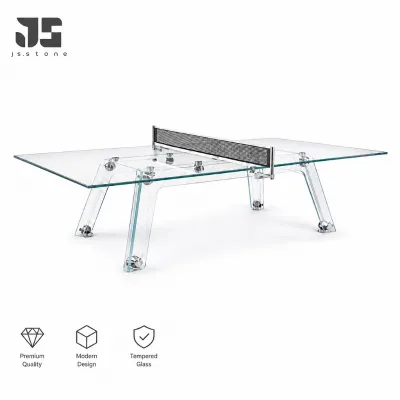 High Quality Furniture Luxury Temper Glass Ping-pong Table Play Table Tennis Multi-function square Table