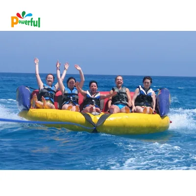Inflatable 4-6 People Donut Boat Ride Towable Water Boat Fly Tube for Water Sport Games