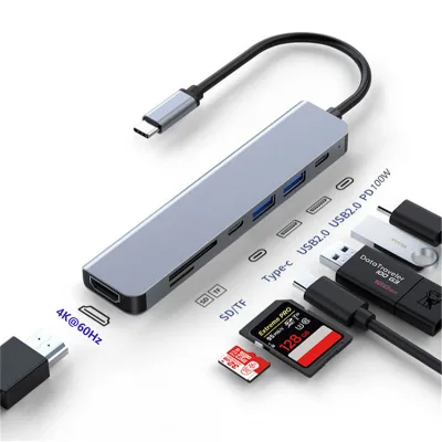 7 in 1 Type C Hub USB C Adapter HDTV USB3.0 for MacBook Pro, XPS 13,MacBook Pro,Dell,Chromebook,Android