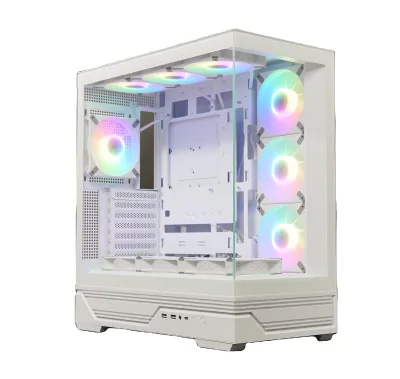 Super White Game Chassis Fast Detached TG Glass Gamer Computer Gaming PC Cabinet Tower Case Steel Construction MicroATX Support