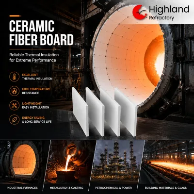 Ceramic Fiber Insulation Board Al2O3 45% 1260C for Annealing Furnace Lining Fireproof Rigid Insulation Board Bulk Supply
