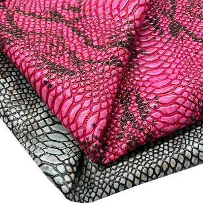 Head Layer Cowhide 3D Three-dimensional Snake Pattern Multi Color Genuine Leather